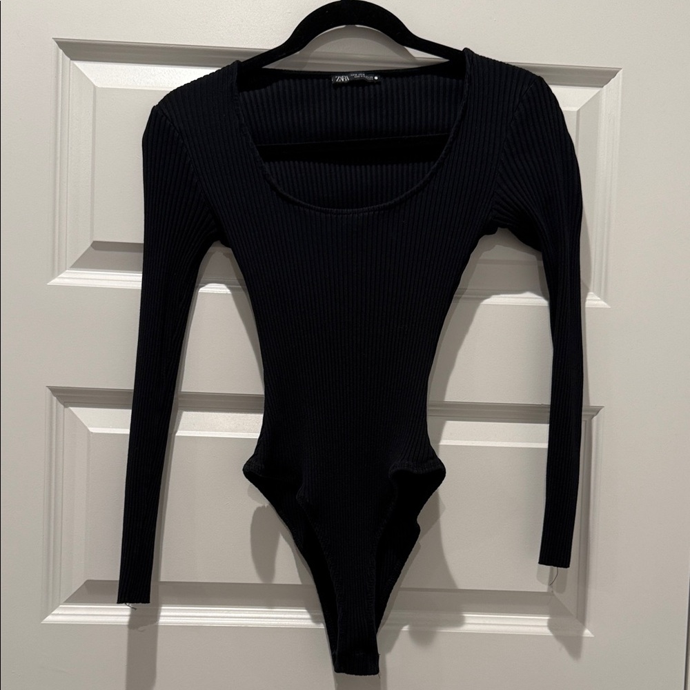 Forever 21 Black Ribbed Bodysuit